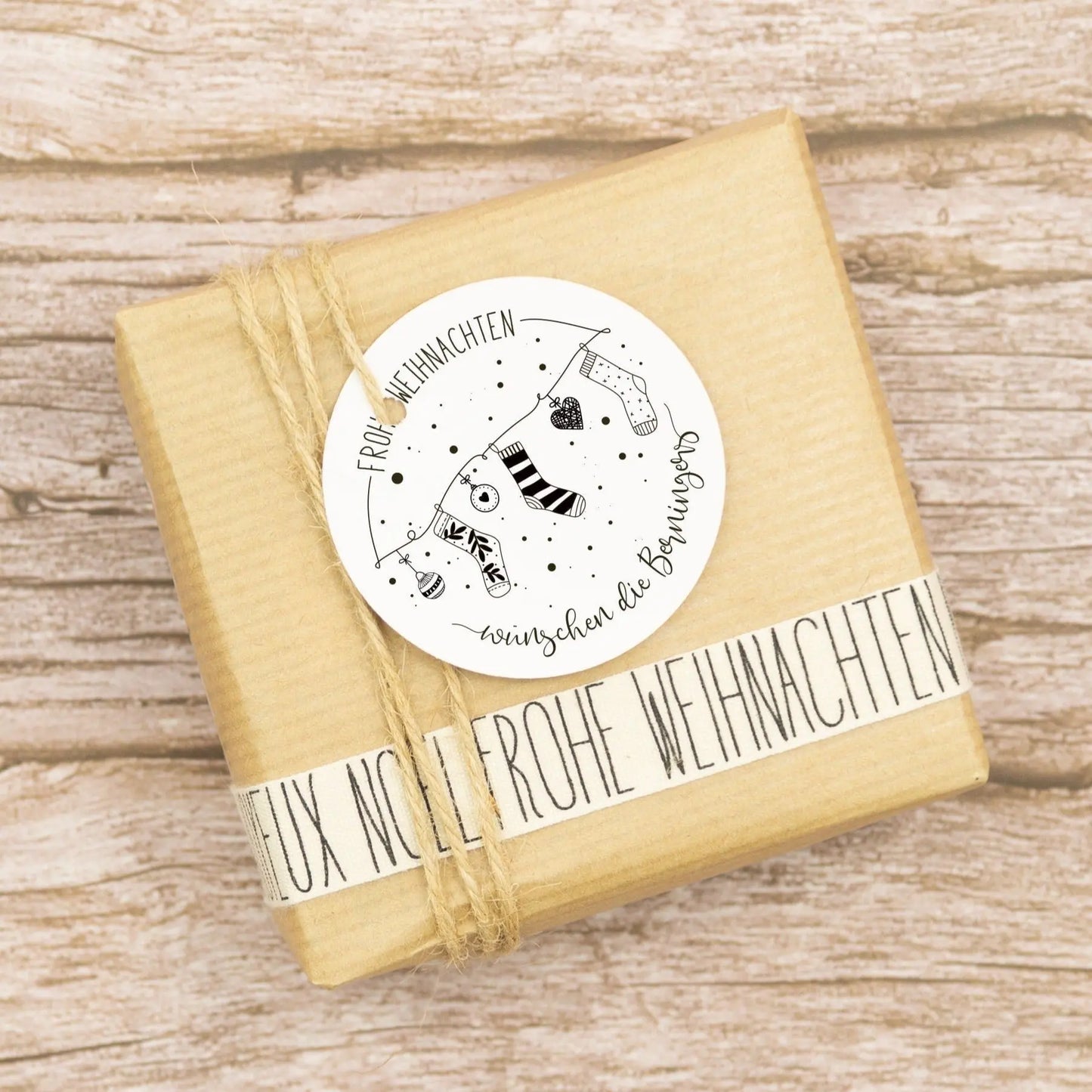 Personalisierter Weihnachtsstempel "Sockenparty" - IN LOVE WITH PAPER