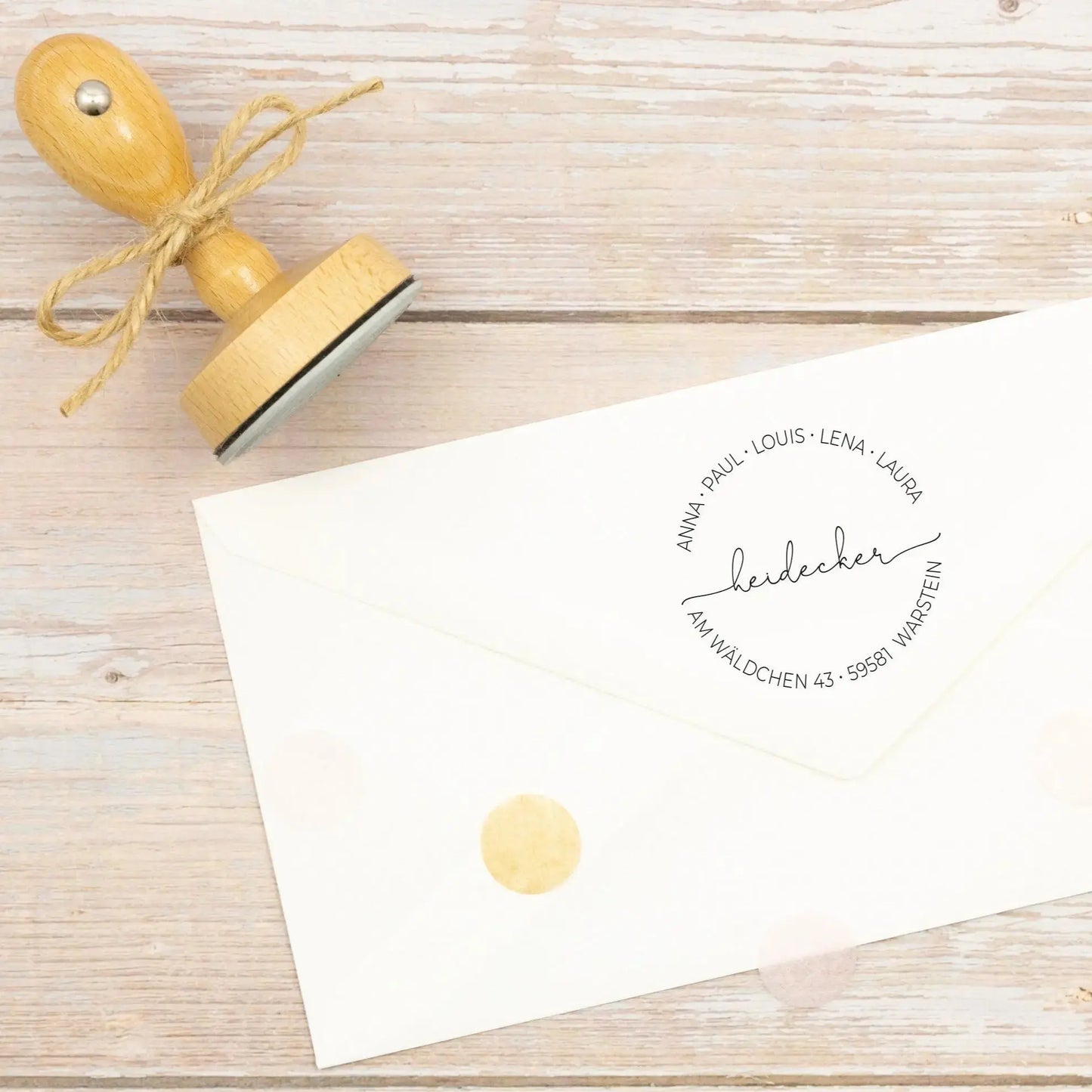 Runder Adressstempel "Warstein" - IN LOVE WITH PAPER