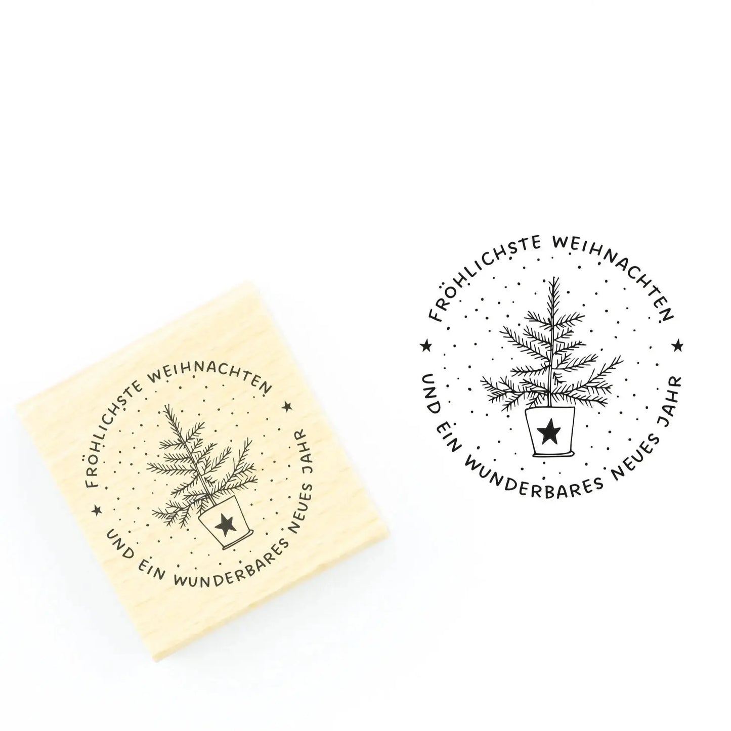 Runder Weihnachtsstempel "Fröhlichste Weihnachten" (W003) - IN LOVE WITH PAPER