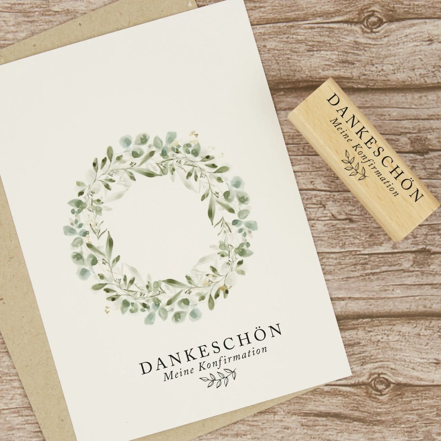 Stempel "Dankeschön - meine Konfirmation" mit Blumenranke - IN LOVE WITH PAPER