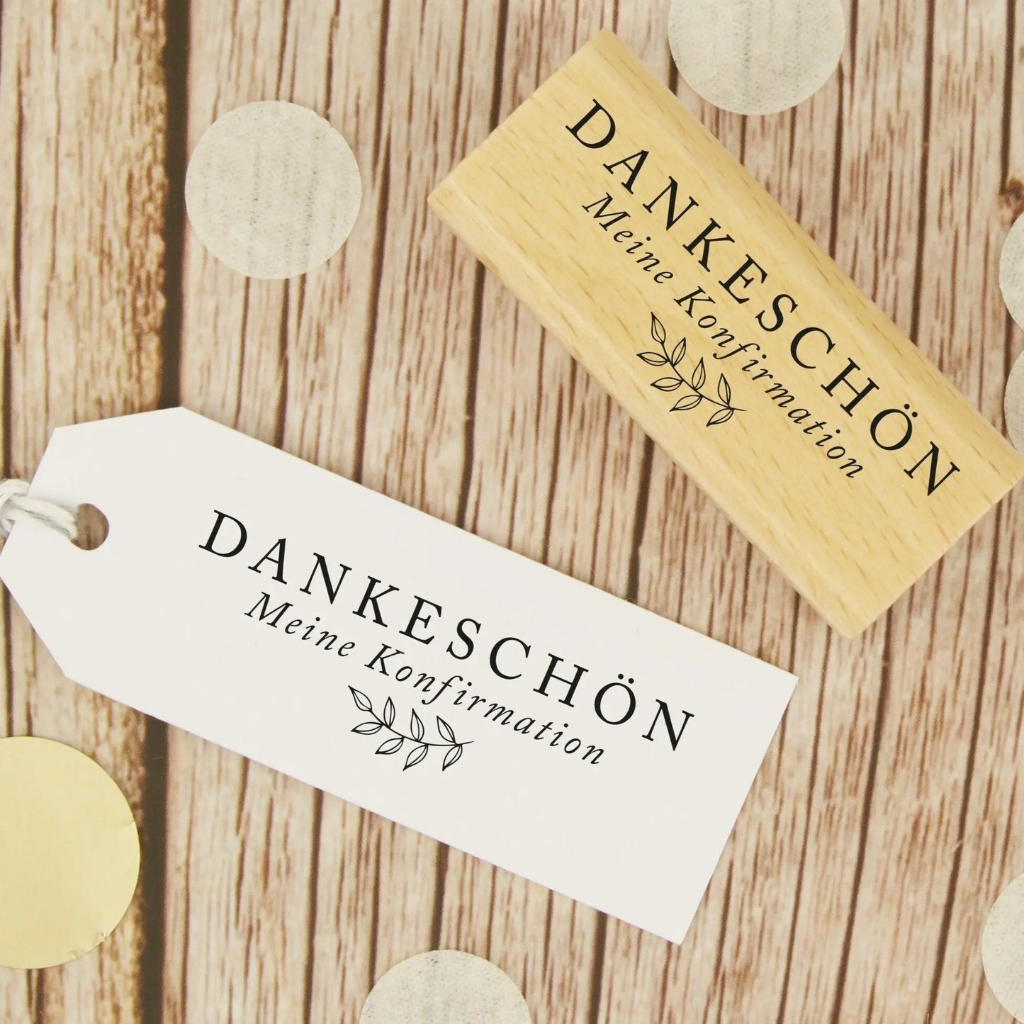 Stempel "Dankeschön - meine Konfirmation" mit Blumenranke - IN LOVE WITH PAPER