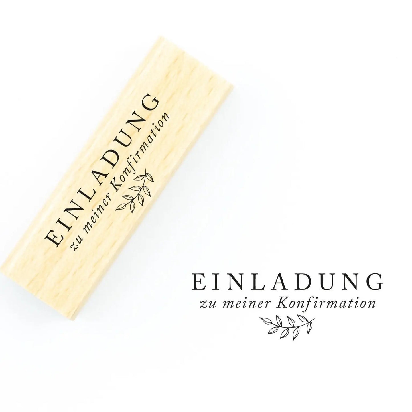 Stempel "Einladung zu meiner Konfirmation" (Blätterranke) - IN LOVE WITH PAPER