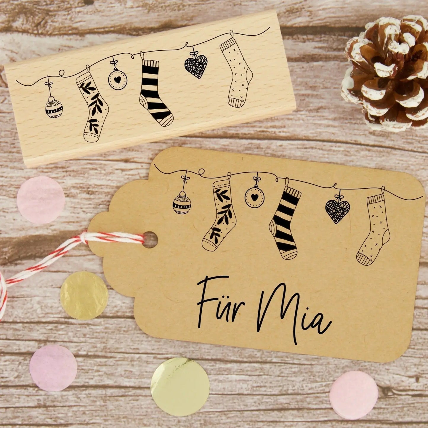 Weihnachtsstempel Sockengirlande - IN LOVE WITH PAPER