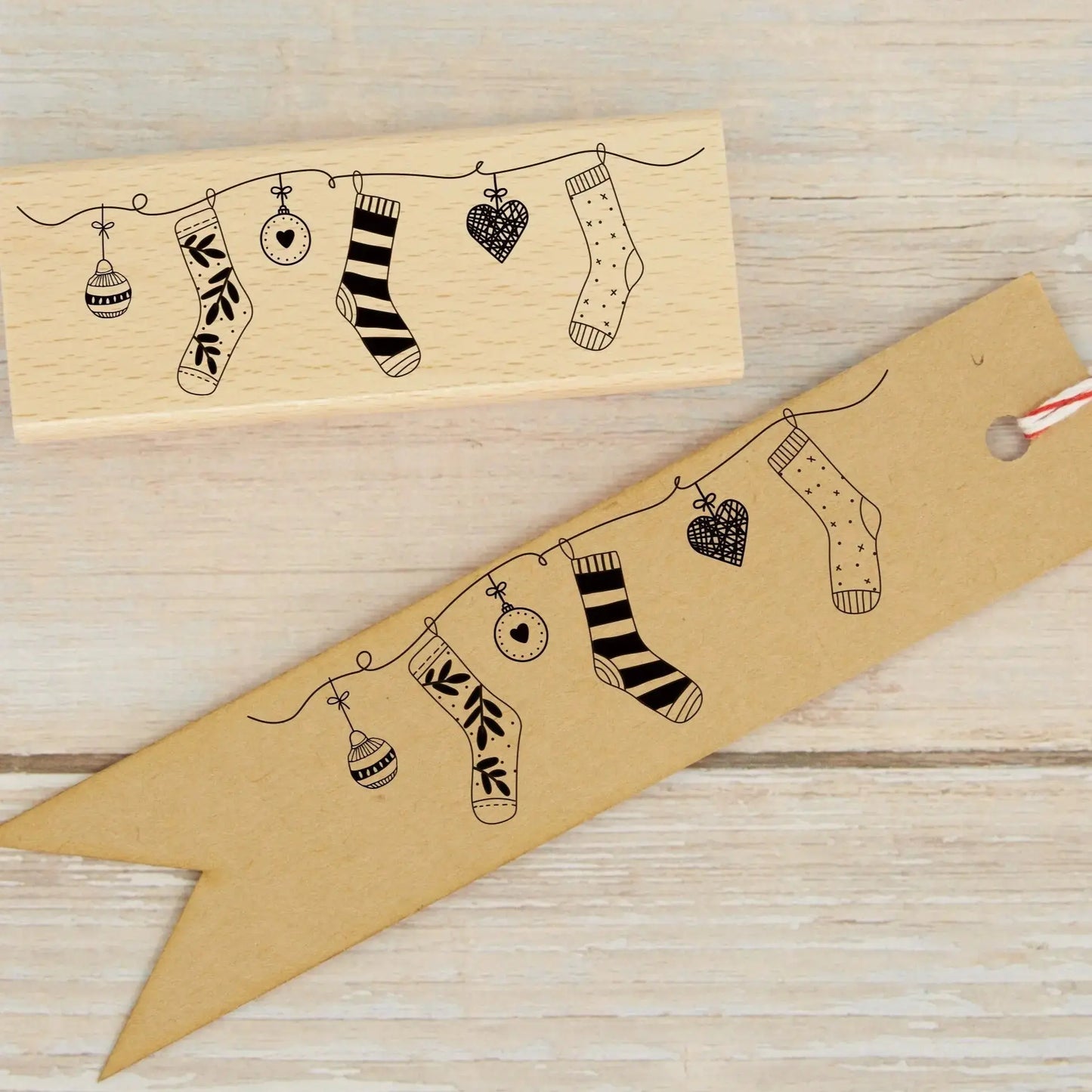 Weihnachtsstempel Sockengirlande - IN LOVE WITH PAPER
