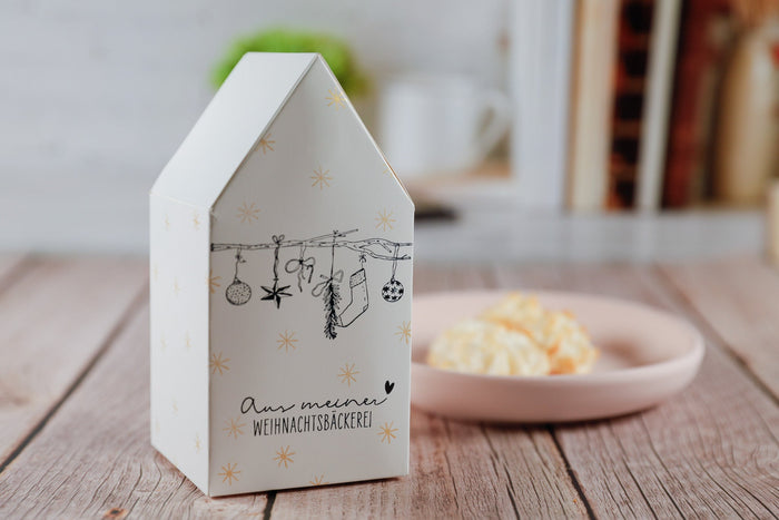 Adventskalender-Häuschen als Geschenkverpackung für Plätzchen - IN LOVE WITH PAPER