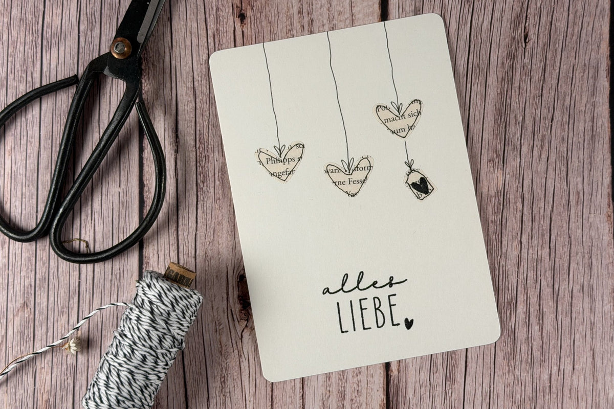 Alles Liebe – von Herzen aus alten Buchseiten - IN LOVE WITH PAPER