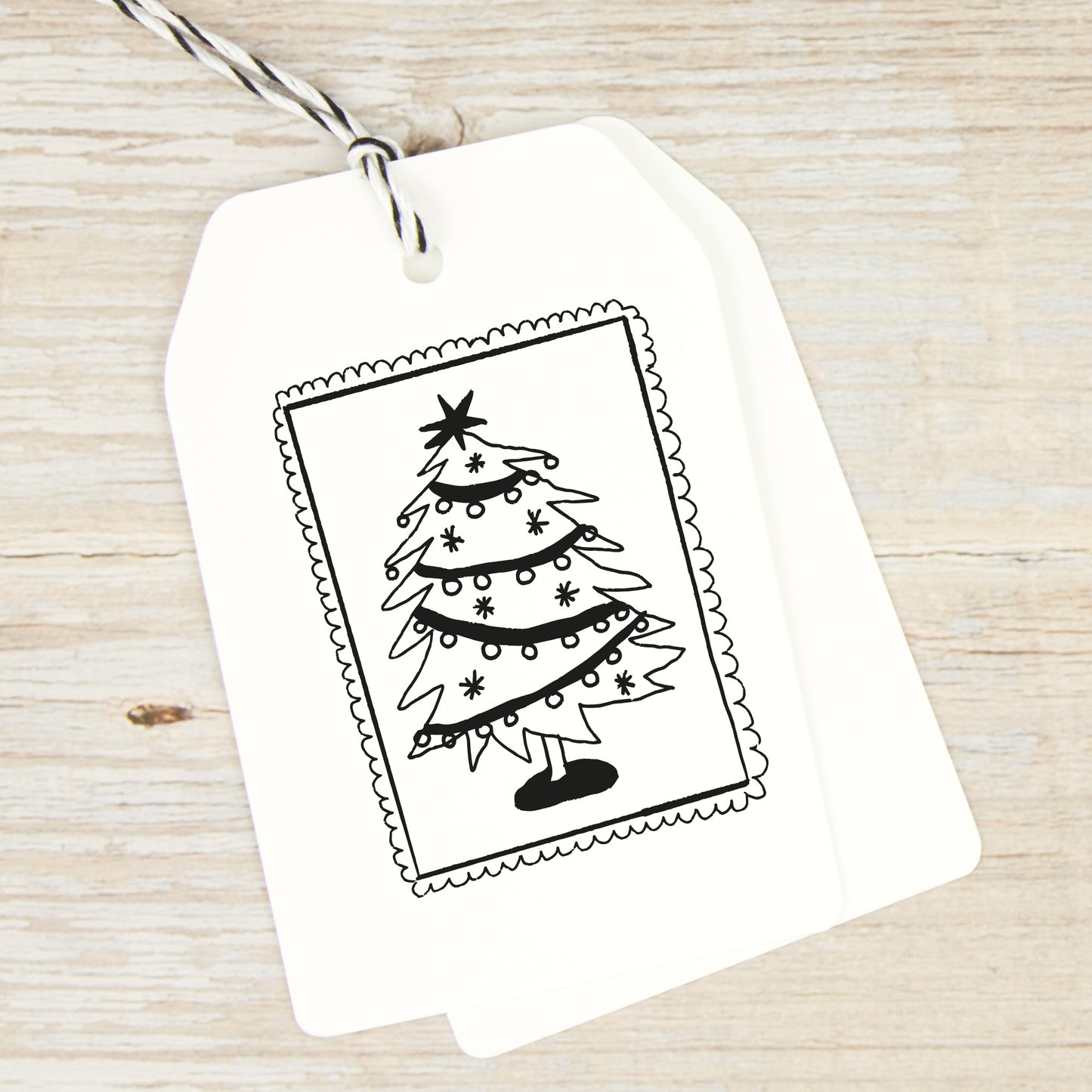 Stempel "Briefmarke mit Tannenbaum" (zwei Größen)