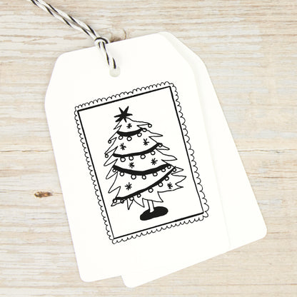 Stempel "Briefmarke mit Tannenbaum" (zwei Größen)