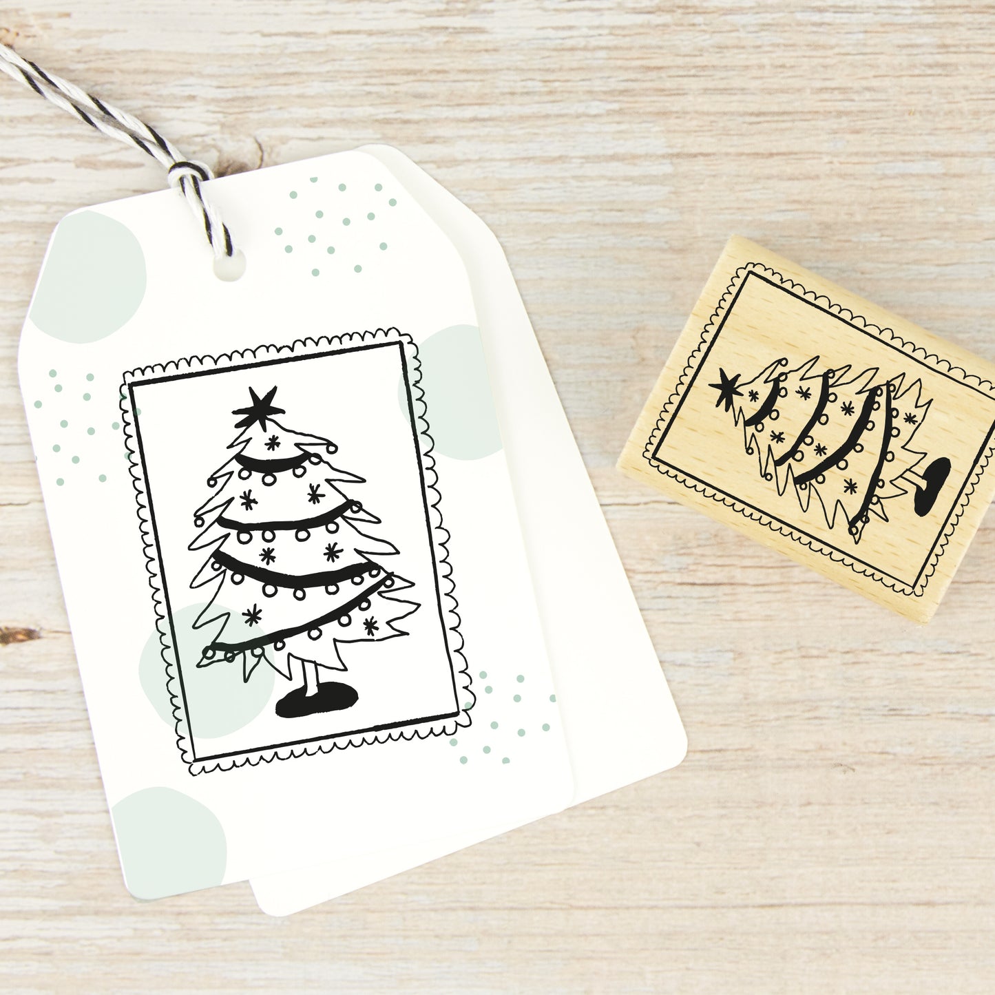Stempel "Briefmarke mit Tannenbaum" (zwei Größen)