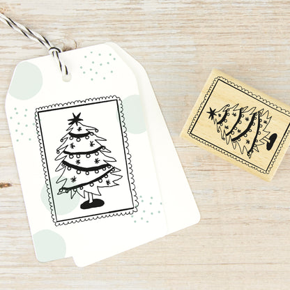 Stempel "Briefmarke mit Tannenbaum" (zwei Größen)