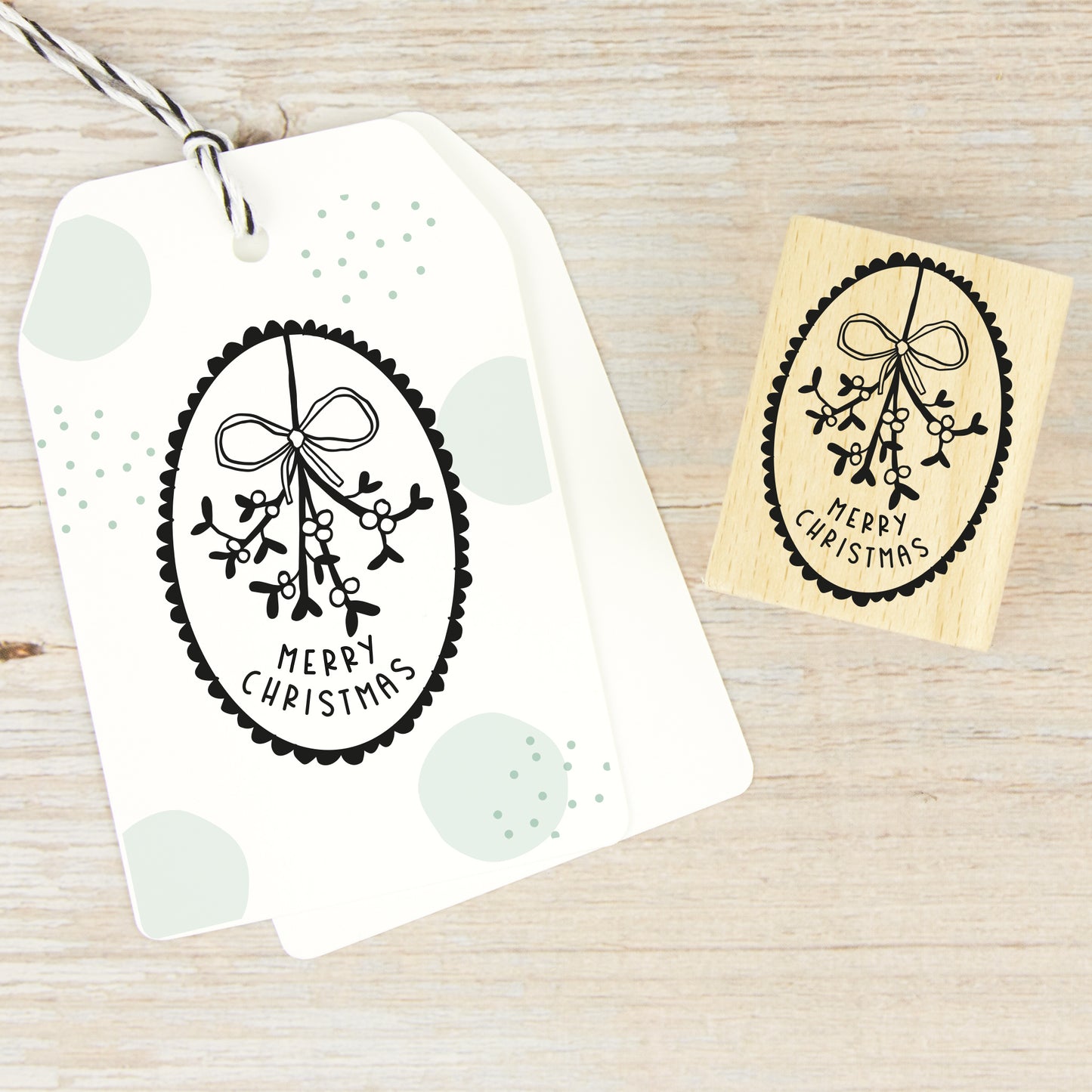 Stempel "Weihnachtsemblem mit Mistelzweig"
