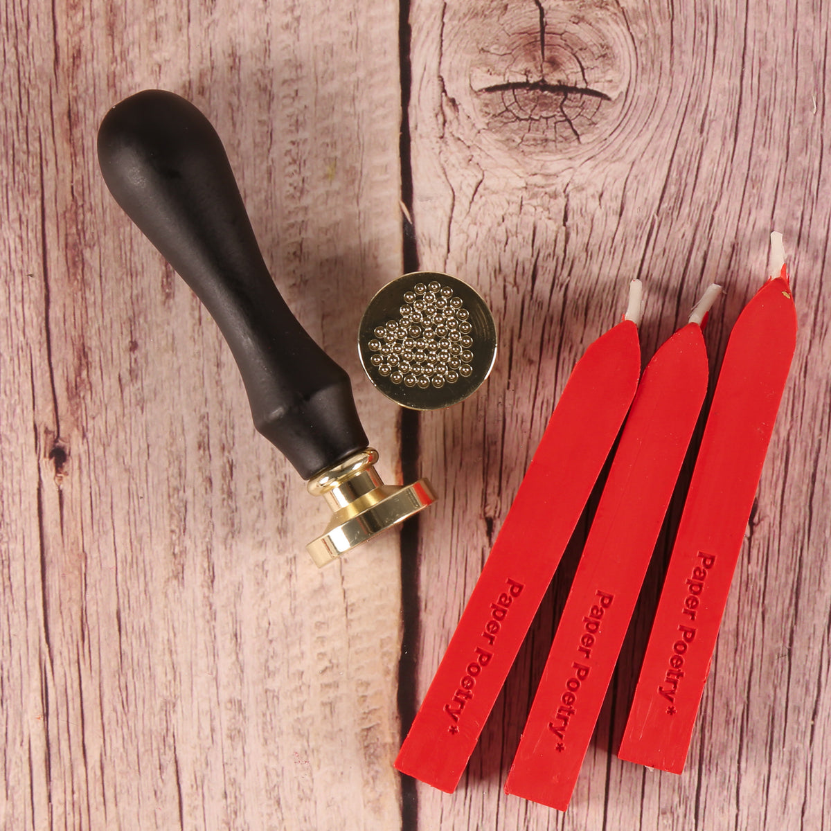 Wachssiegel-Set "Herz" in Rot