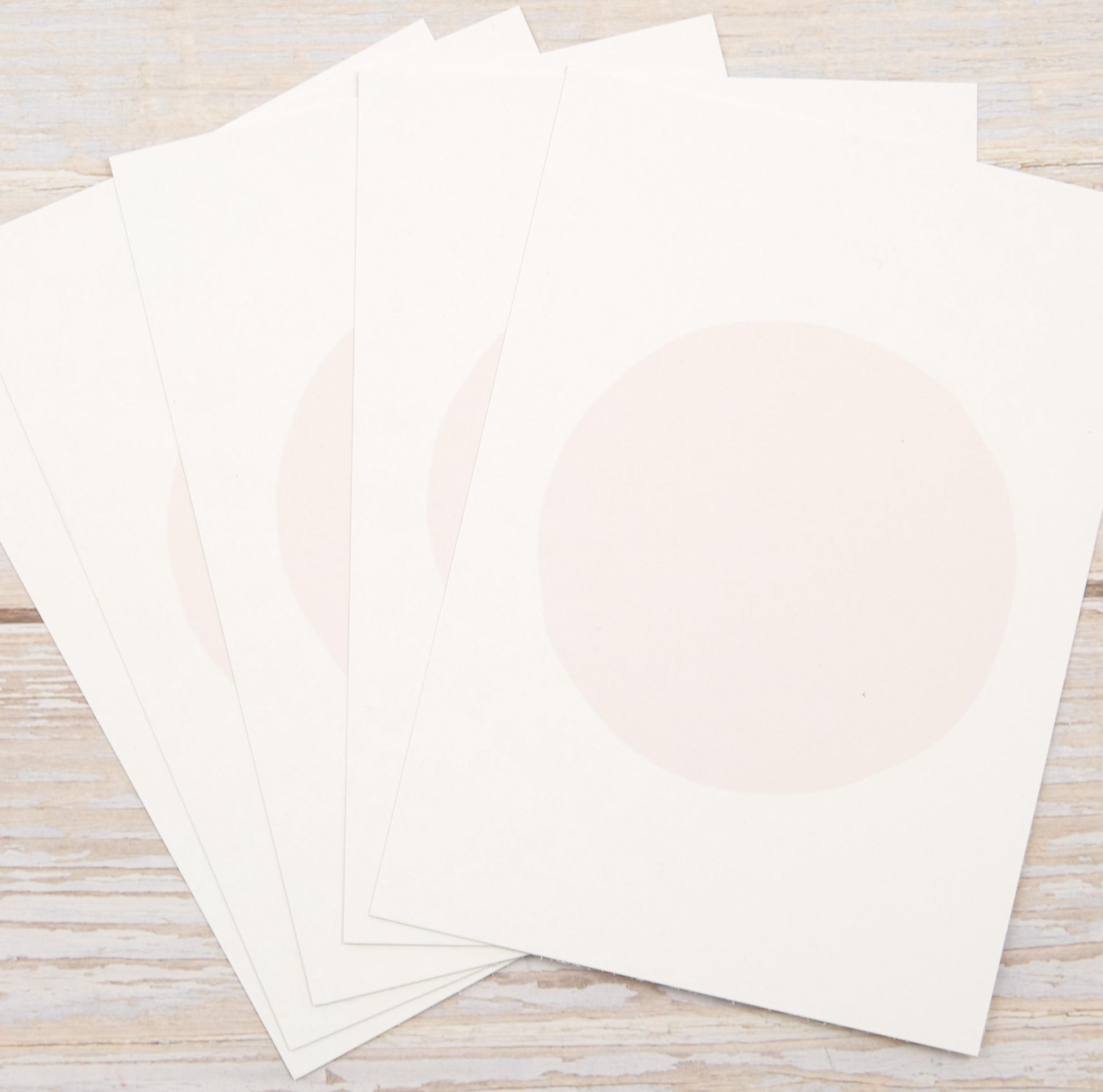 Blankokarten - Set "Dot" zum Selbstbestempeln (Pastelrosa) - IN LOVE WITH PAPER