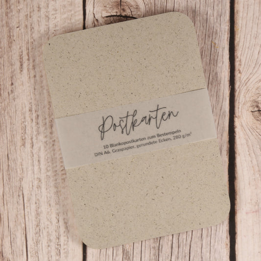 Blankokarten-Set zum Selbstbestempeln (Graspapier) - IN LOVE WITH PAPER