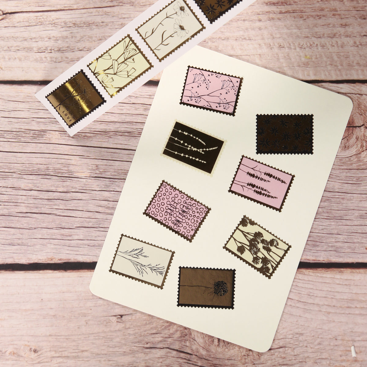Briefmarken-Sticker-Set "Gold"
