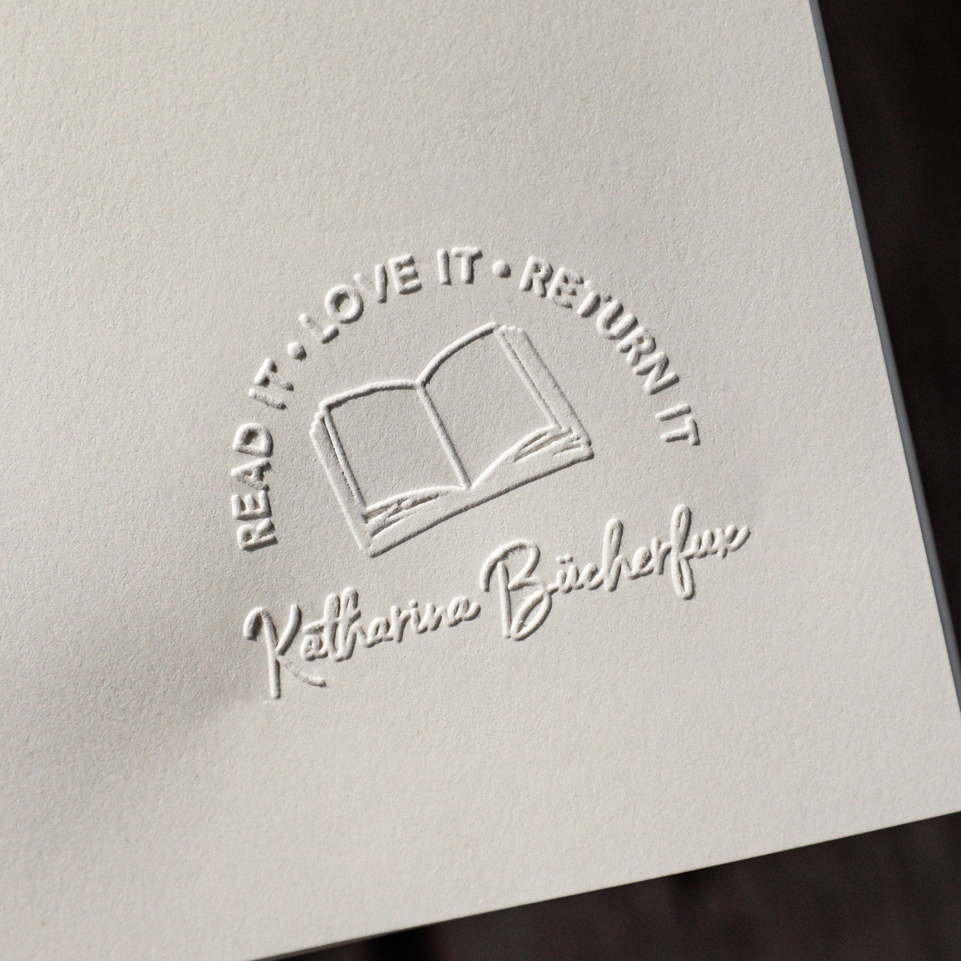 Buchprägestempel "Bücherfux" - IN LOVE WITH PAPER