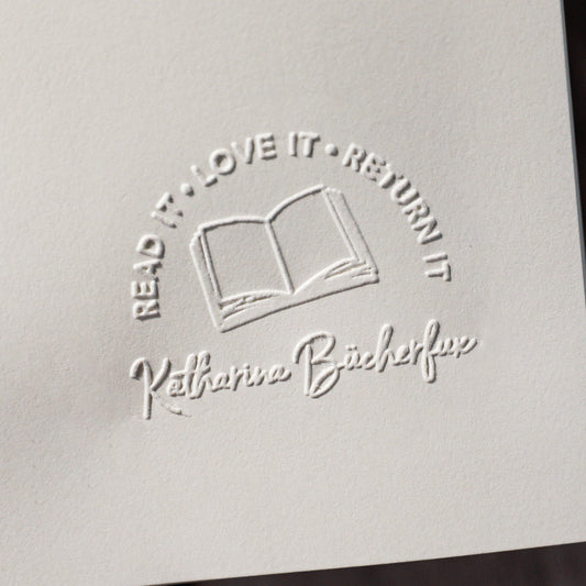 Buchprägestempel "Bücherfux" - IN LOVE WITH PAPER