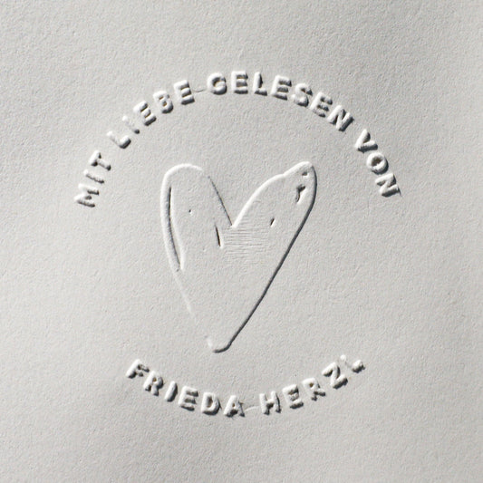 Buchprägestempel „Bücherliebe" - IN LOVE WITH PAPER