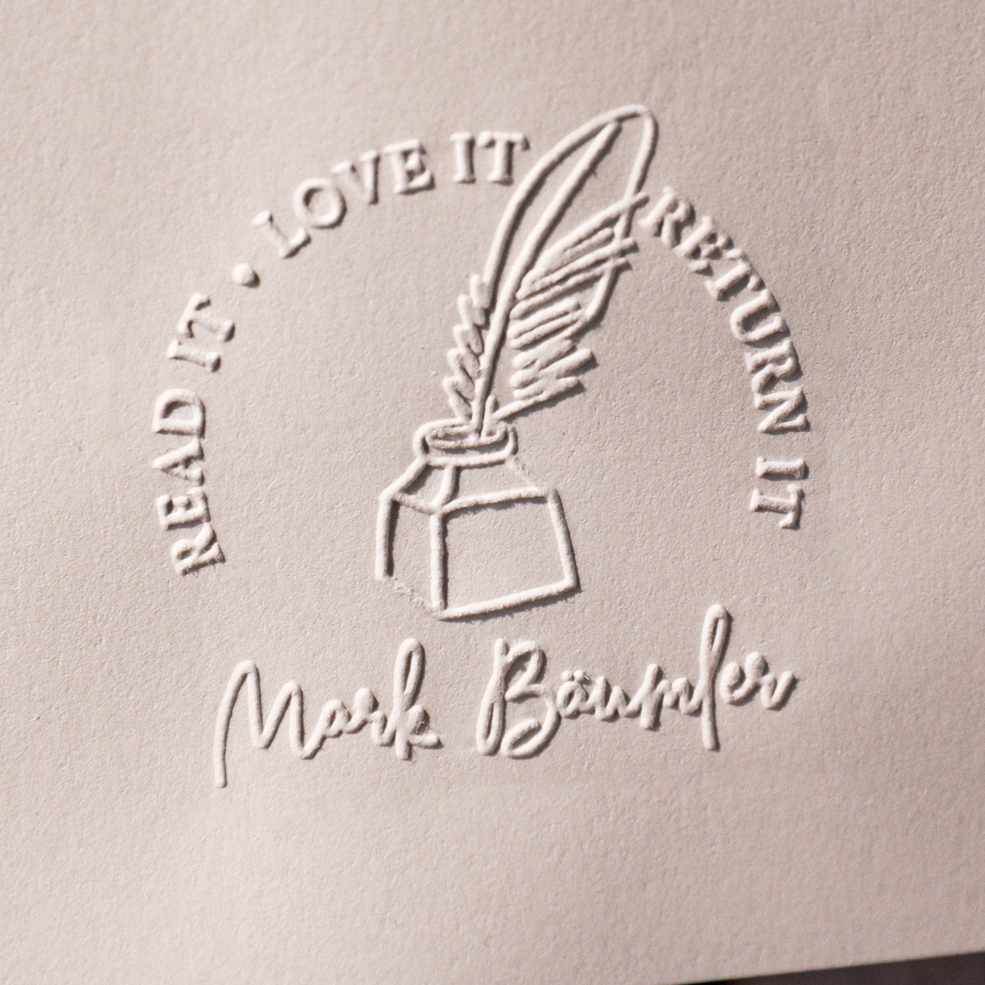 Buchprägestempel "Feder" - IN LOVE WITH PAPER