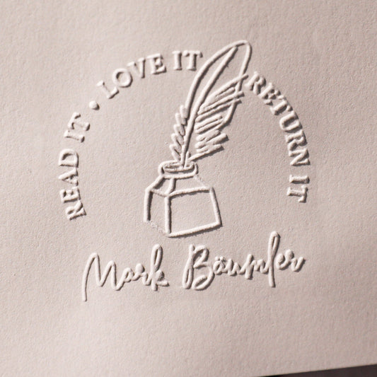 Buchprägestempel "Feder" - IN LOVE WITH PAPER