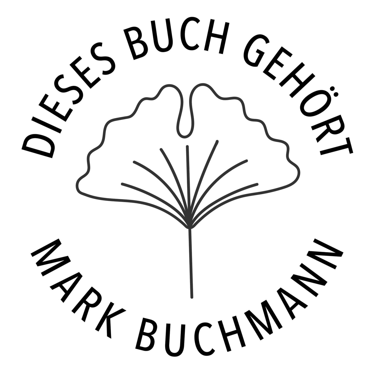 Buchprägestempel "Gingko" - IN LOVE WITH PAPER