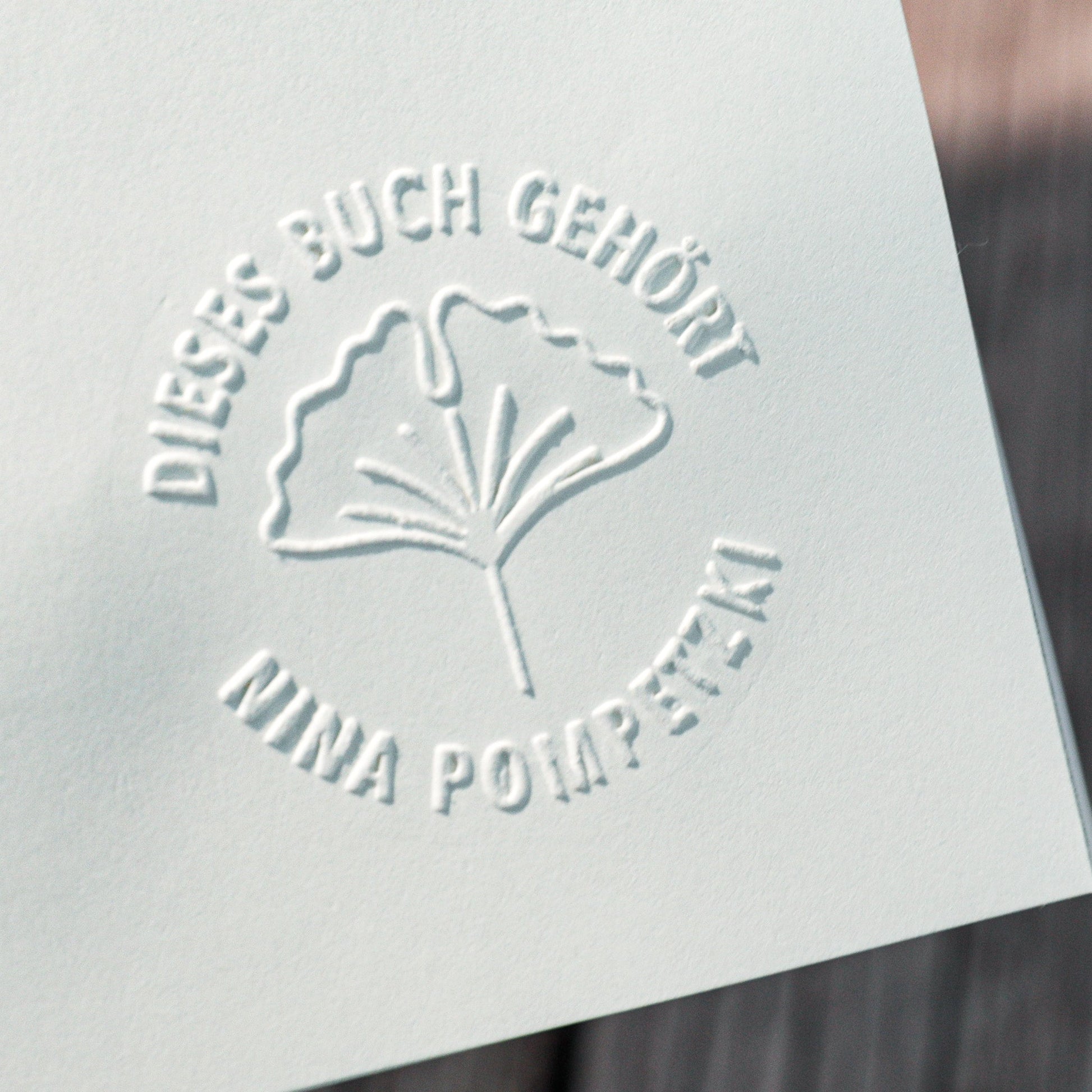 Buchprägestempel "Gingko" - IN LOVE WITH PAPER