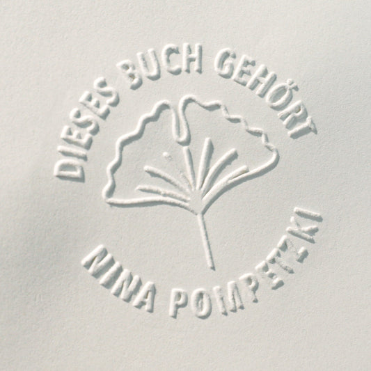 Buchprägestempel "Gingko" - IN LOVE WITH PAPER