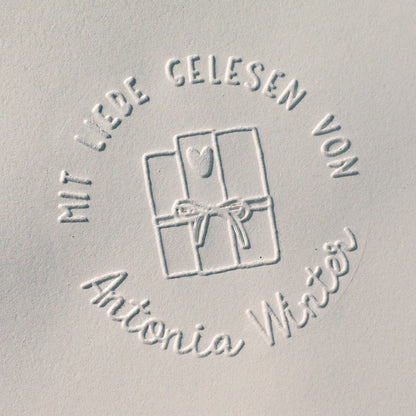 Buchprägestempel "Leseglück" - IN LOVE WITH PAPER