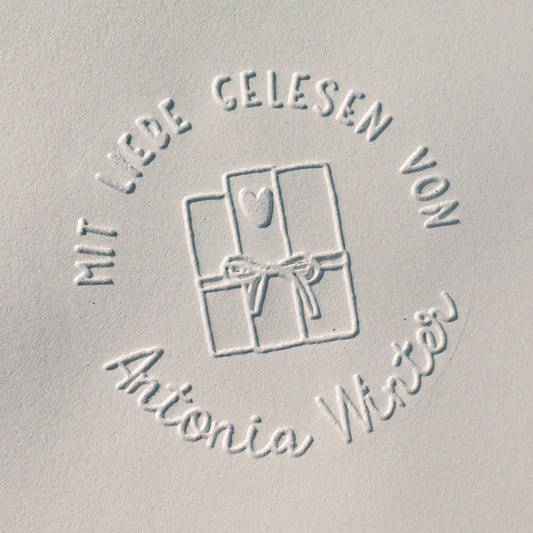 Buchprägestempel "Leseglück" - IN LOVE WITH PAPER