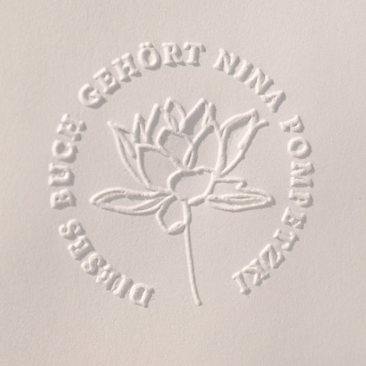 Buchprägestempel "Rosa" - IN LOVE WITH PAPER