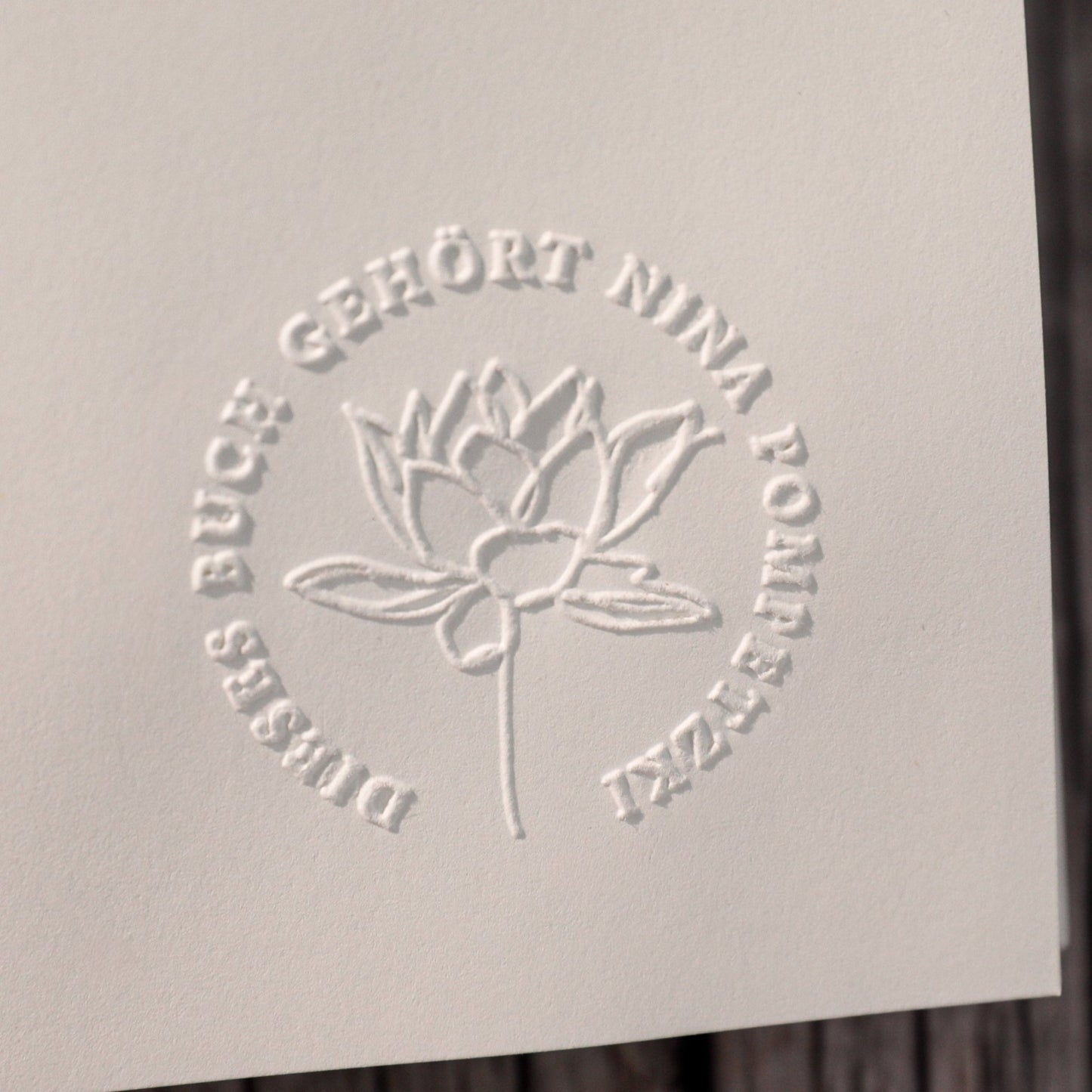 Buchprägestempel "Rosa" - IN LOVE WITH PAPER