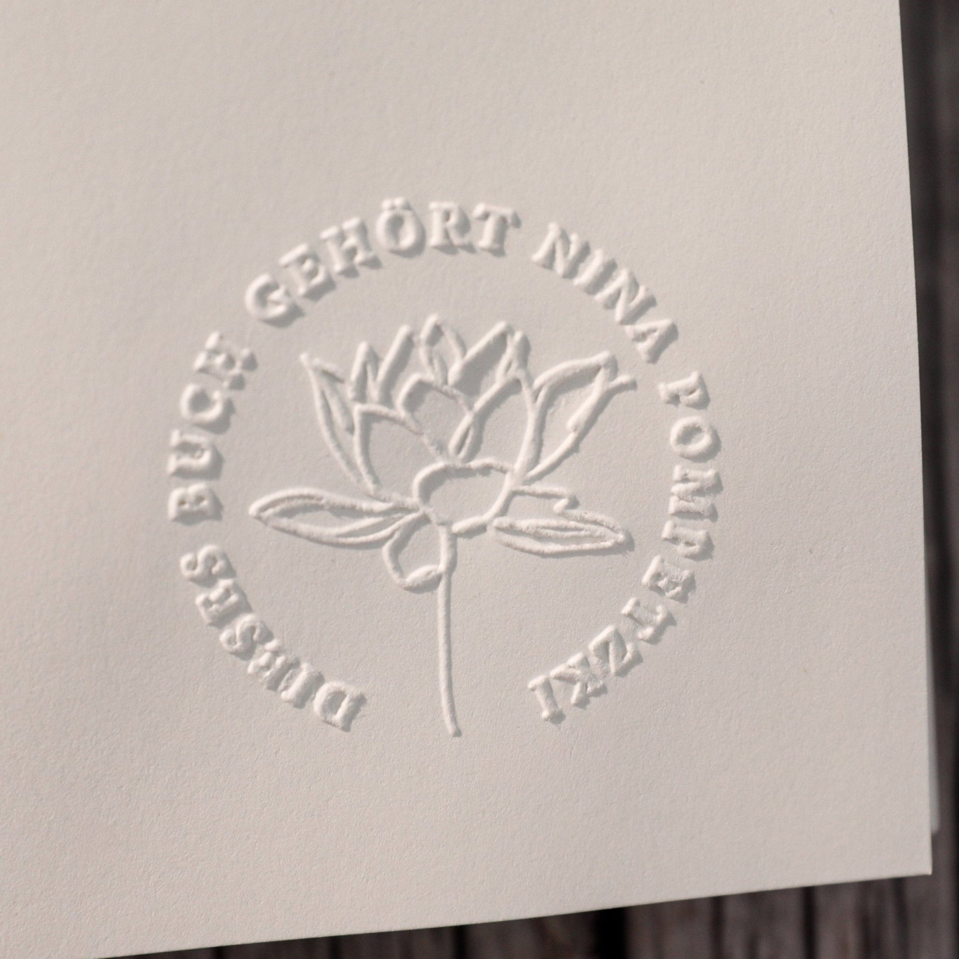 Buchprägestempel "Rosa" - IN LOVE WITH PAPER