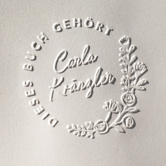 Buchprägestempel „Wildrose" - IN LOVE WITH PAPER