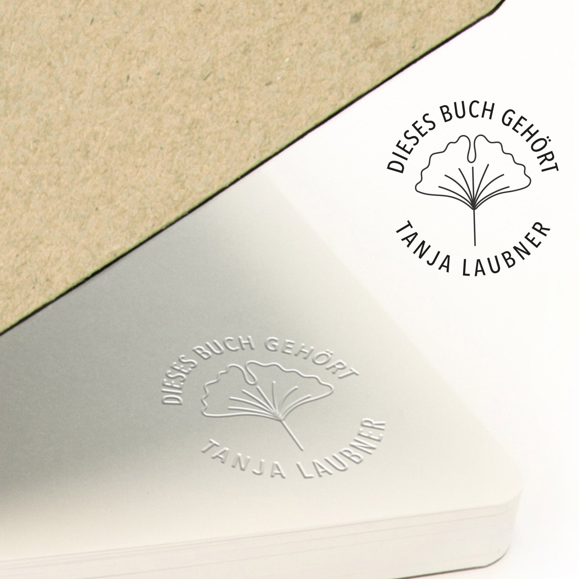 Buchprägestempel "Gingko" - IN LOVE WITH PAPER