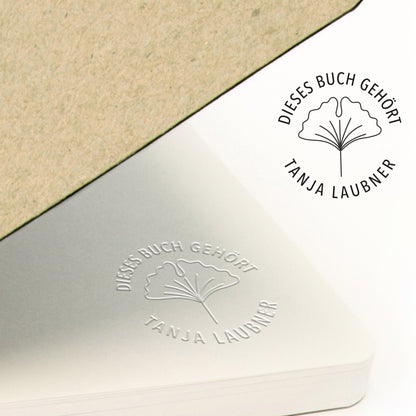 Buchprägestempel "Gingko" - IN LOVE WITH PAPER
