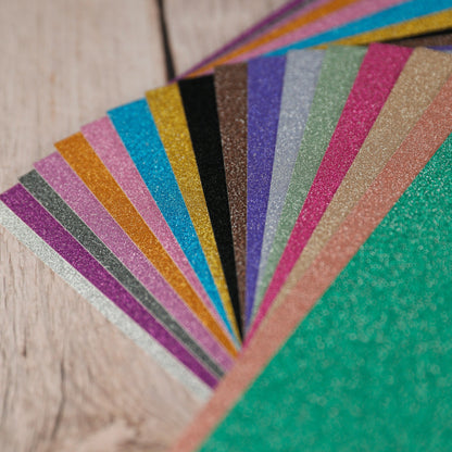 Buntes Glitzerpapier-Sortiment A4, 250 g/m² – viele Glitzerfarben im Überblick