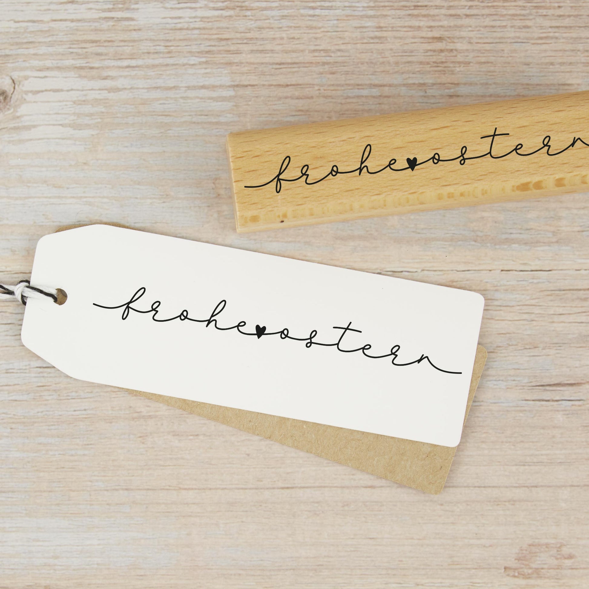 Osterstempel "frohe ostern" mit Herz