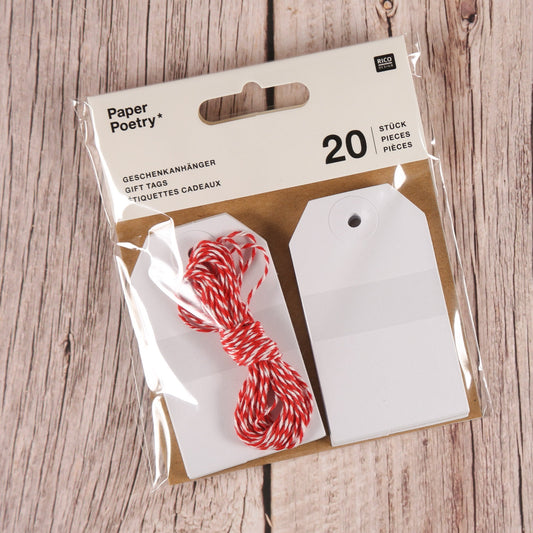 Geschenkanhänger weiß (20 Stück)
