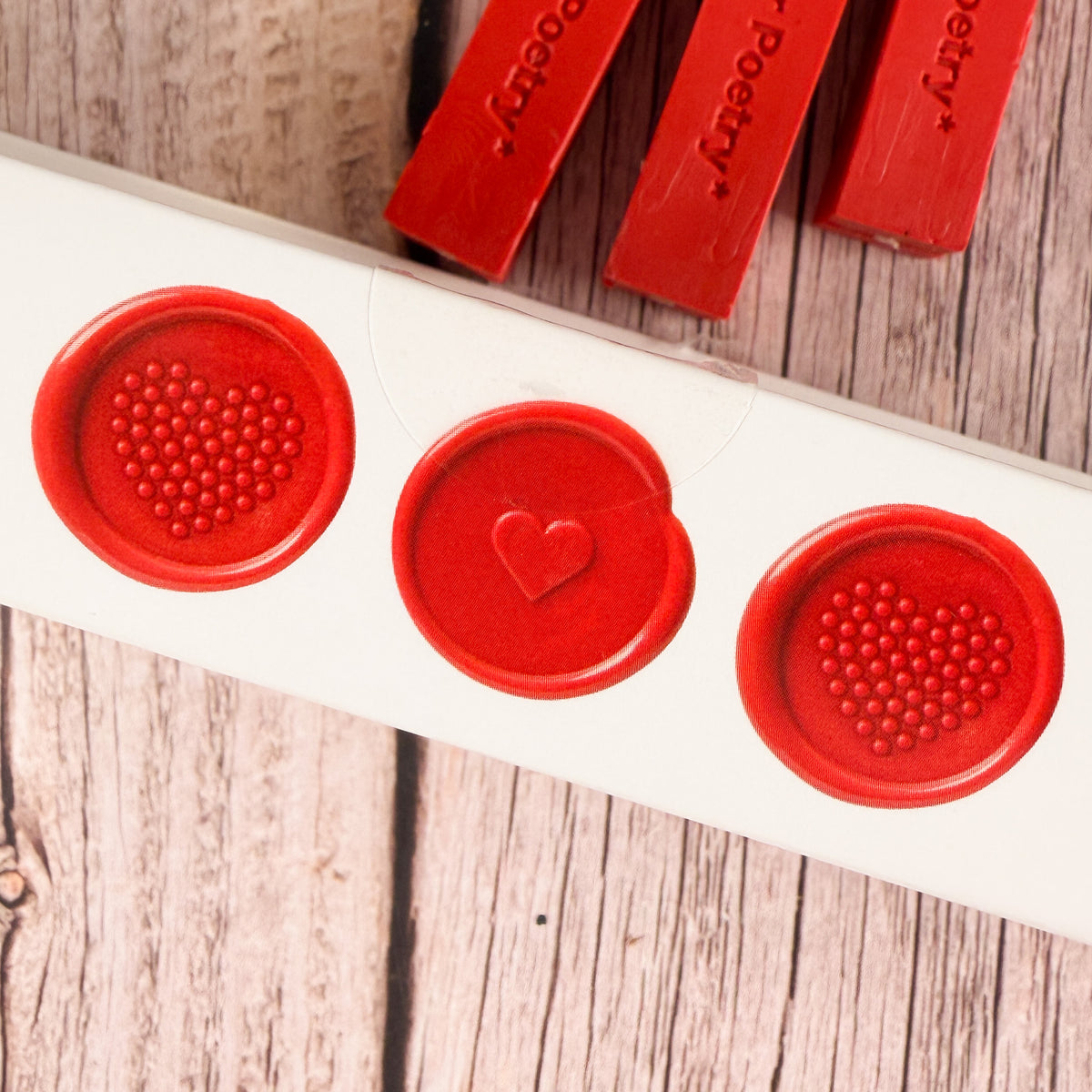 Wachssiegel-Set "Herz" in Rot