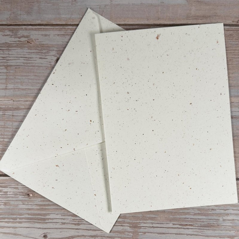 Klappkarten-Set DIN A6 (Recyclingpapier offwhite)