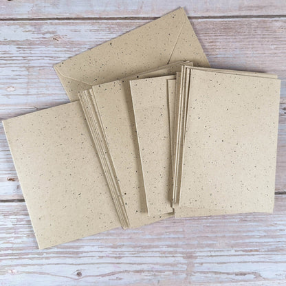 Klappkarten - Set Recyclingpapier braun DIN A7 (20teilig) - IN LOVE WITH PAPER