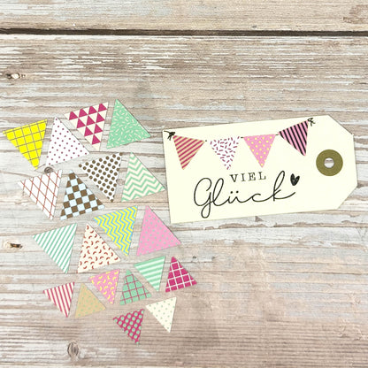 Masking - Tape Bunte Dreiecke/Wimpel - IN LOVE WITH PAPER