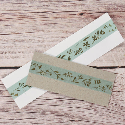 Masking-Tape in Mint mit goldenen Blumen - IN LOVE WITH PAPER