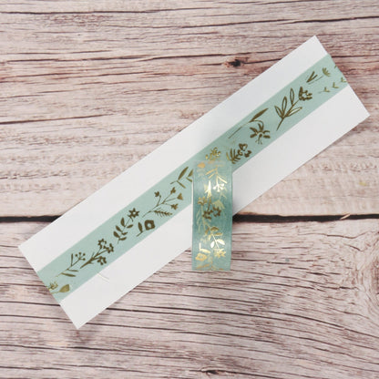 Masking-Tape in Mint mit goldenen Blumen - IN LOVE WITH PAPER
