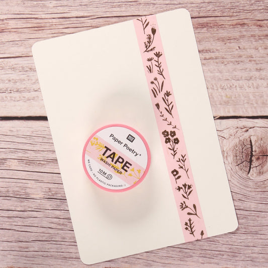 Masking-Tape in Rosa mit goldenen Blumen - IN LOVE WITH PAPER