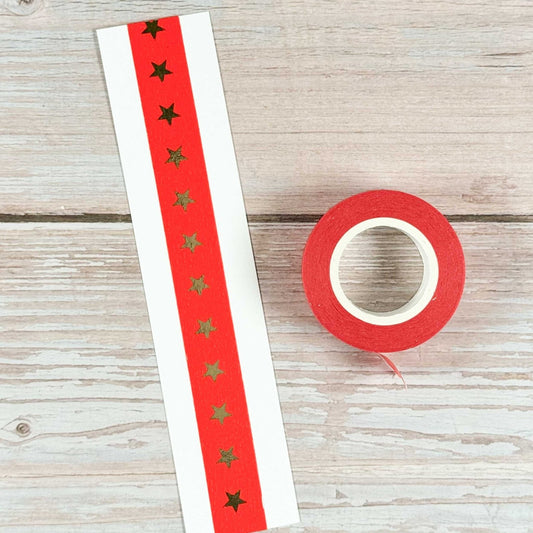 Masking - Tape Sterne (rot/gold) - IN LOVE WITH PAPER