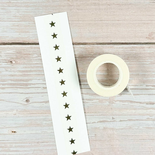 Masking - Tape Sterne (weiß/gold) - IN LOVE WITH PAPER