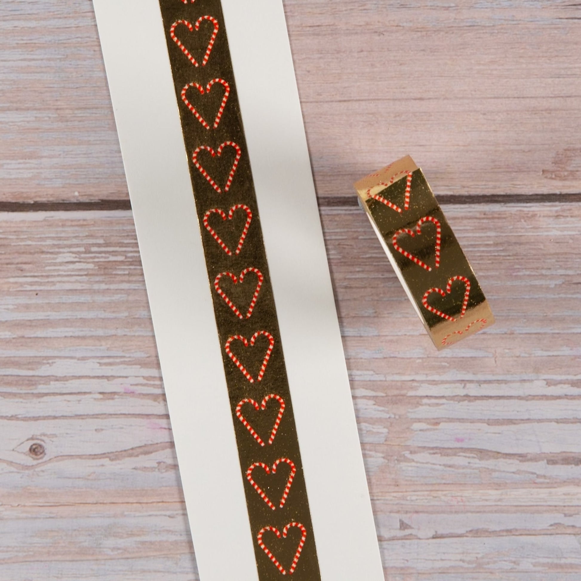 Masking-Tape Zuckerstange (metallic gold/rot)