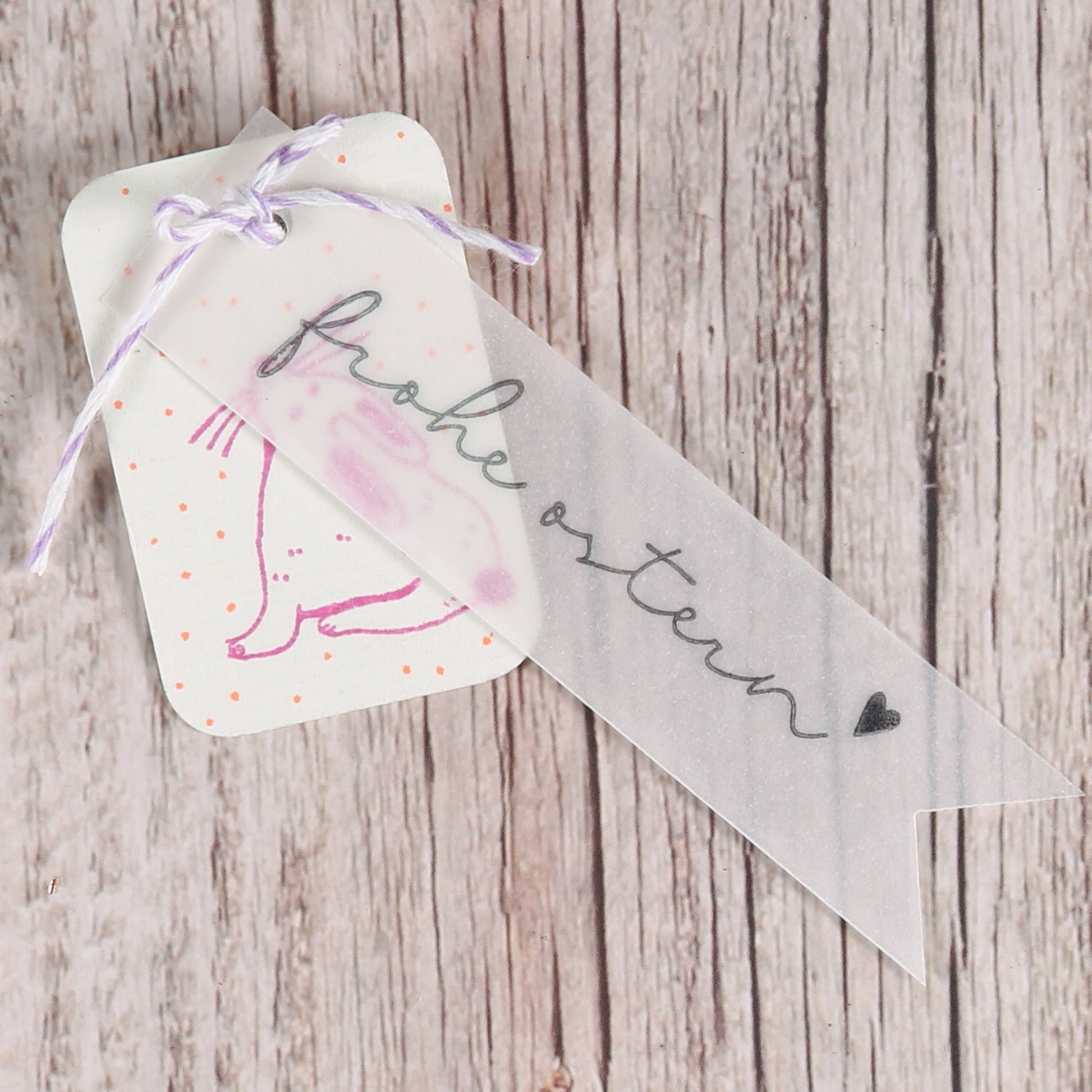 Osterstempel "frohe ostern" mit Herz