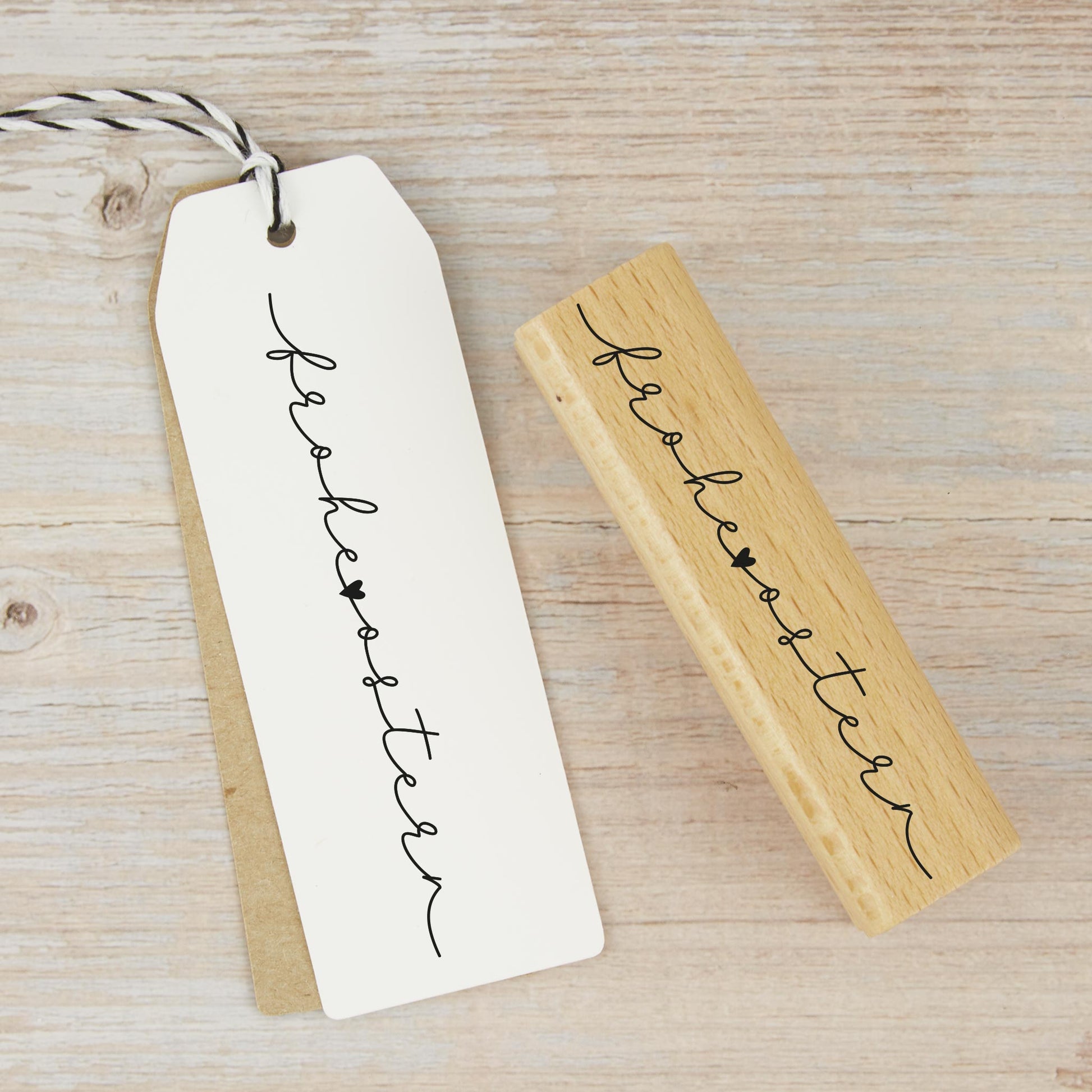 Osterstempel "frohe ostern" mit Herz